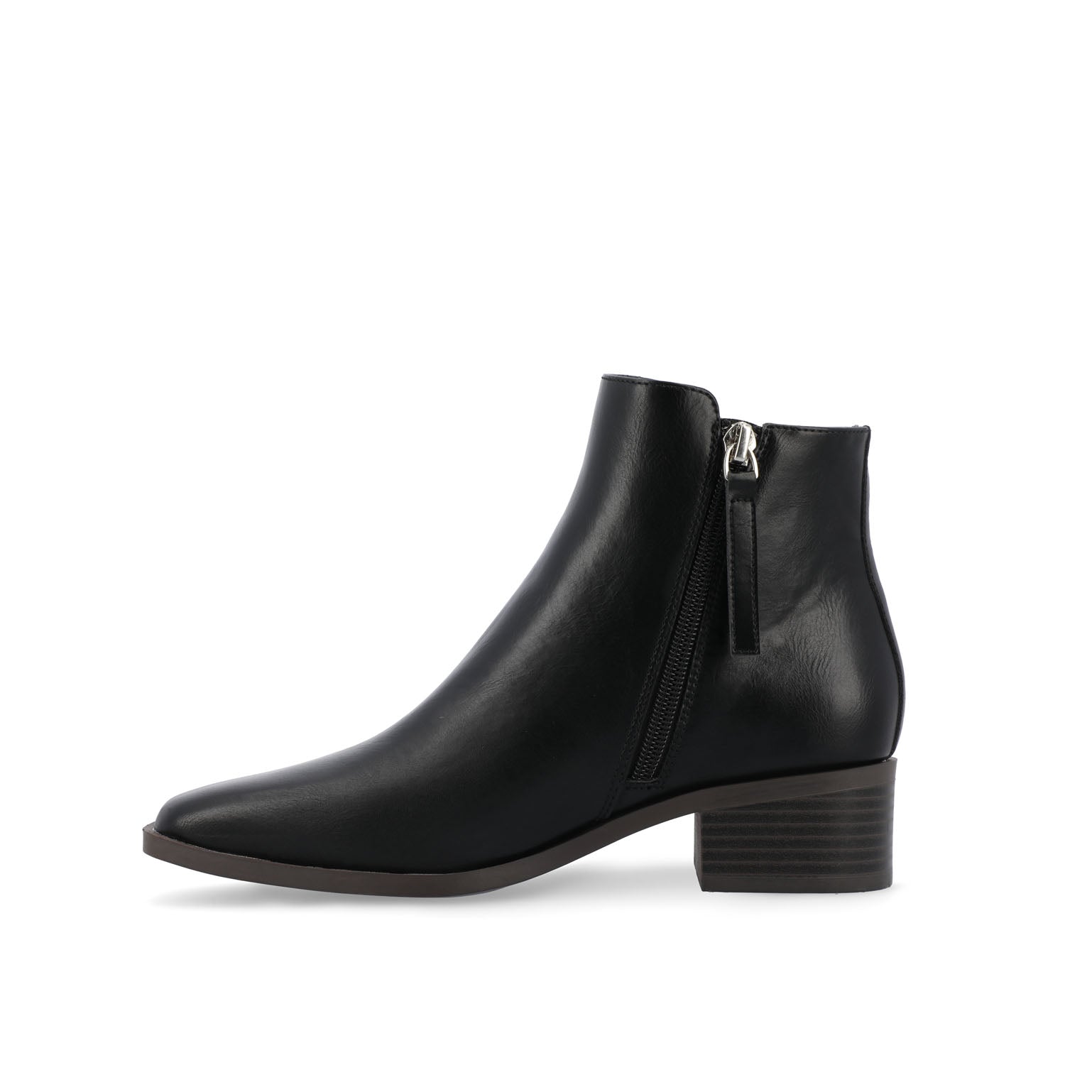 CAPPRI SQUARE-TOE BOOTIES IN VEGAN LEATHER - Black PU