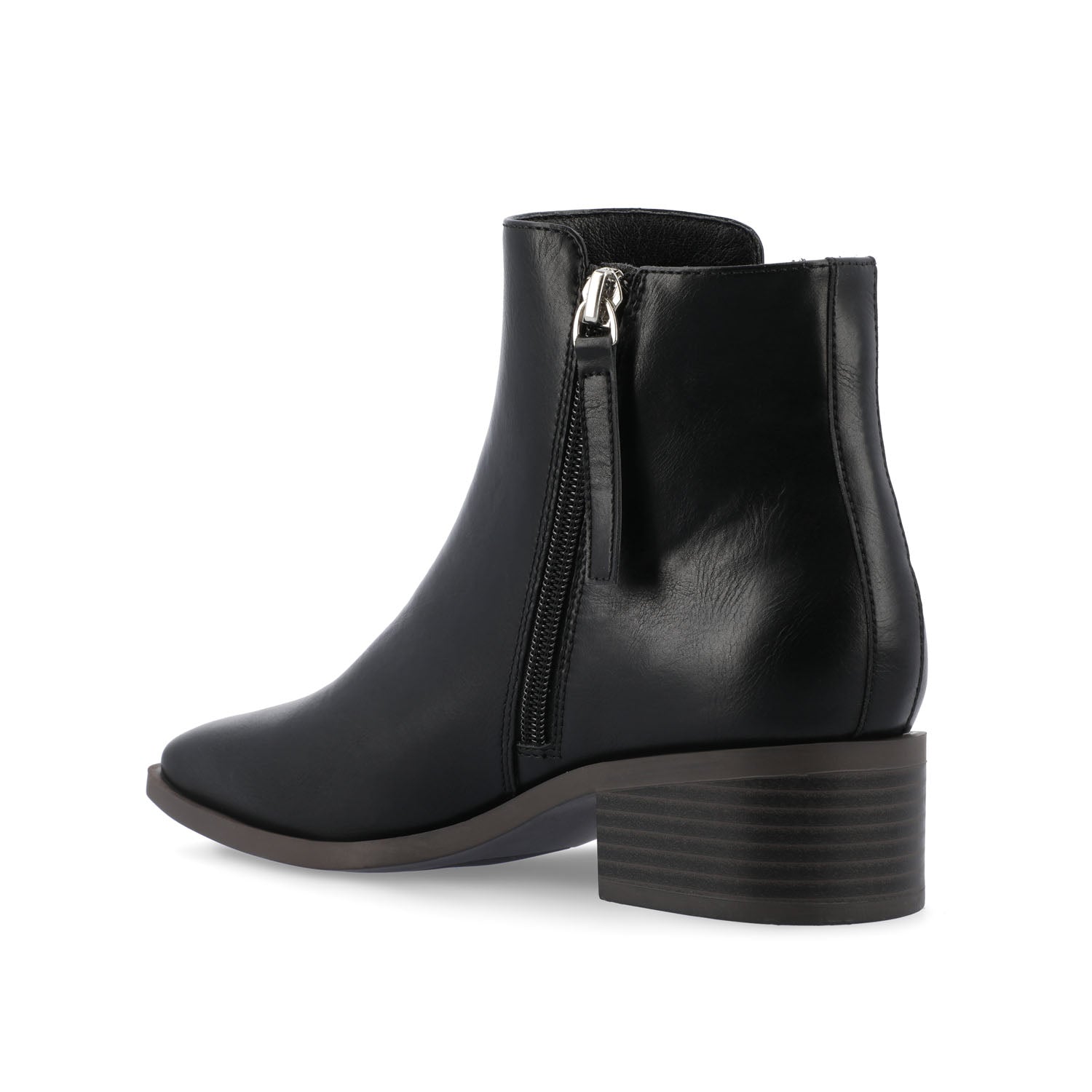 CAPPRI SQUARE-TOE BOOTIES IN VEGAN LEATHER - Black PU
