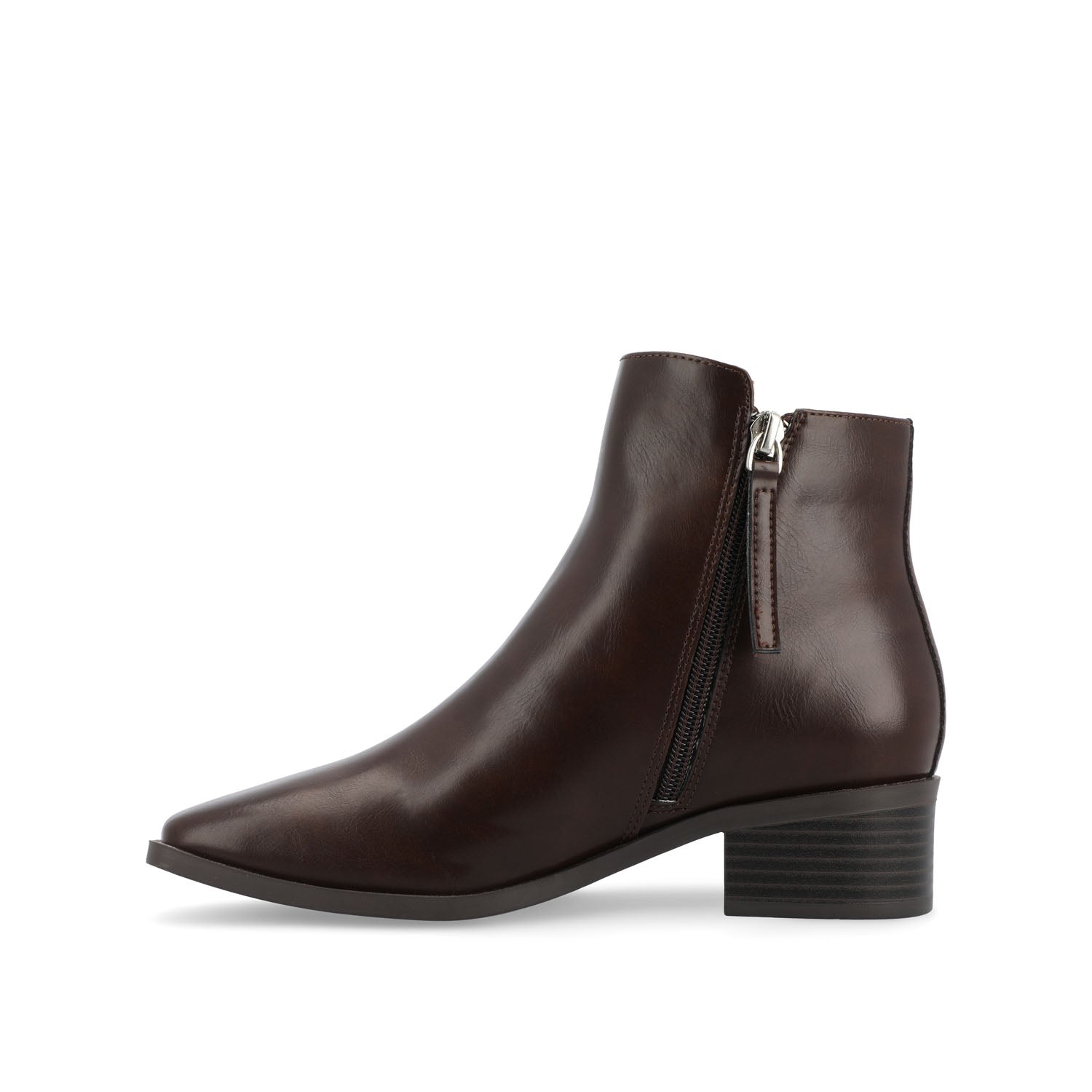 CAPPRI SQUARE-TOE BOOTIES IN VEGAN LEATHER - Brown PU