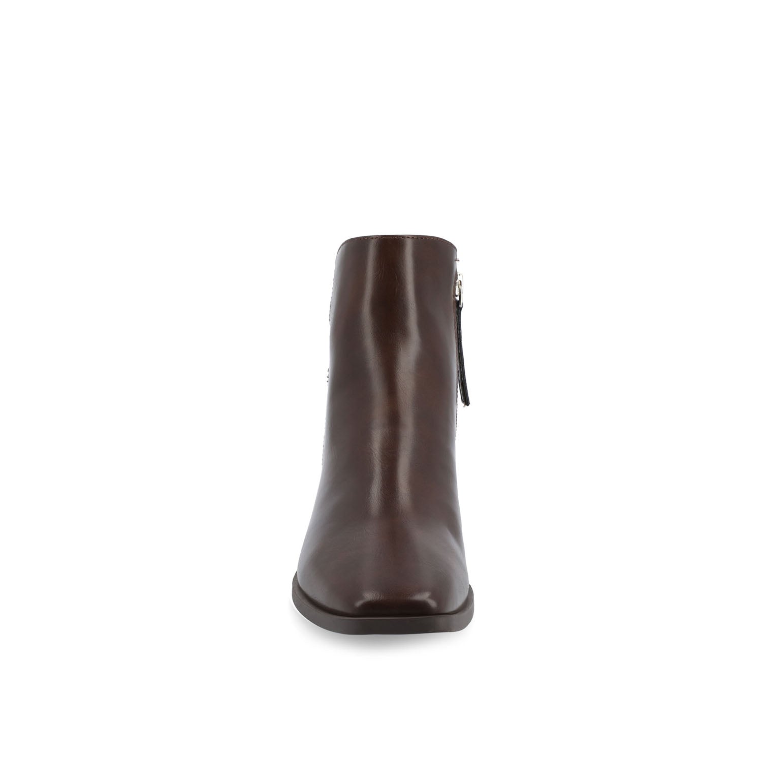 CAPPRI SQUARE TOE BOOTIES IN WIDE - Brown PU