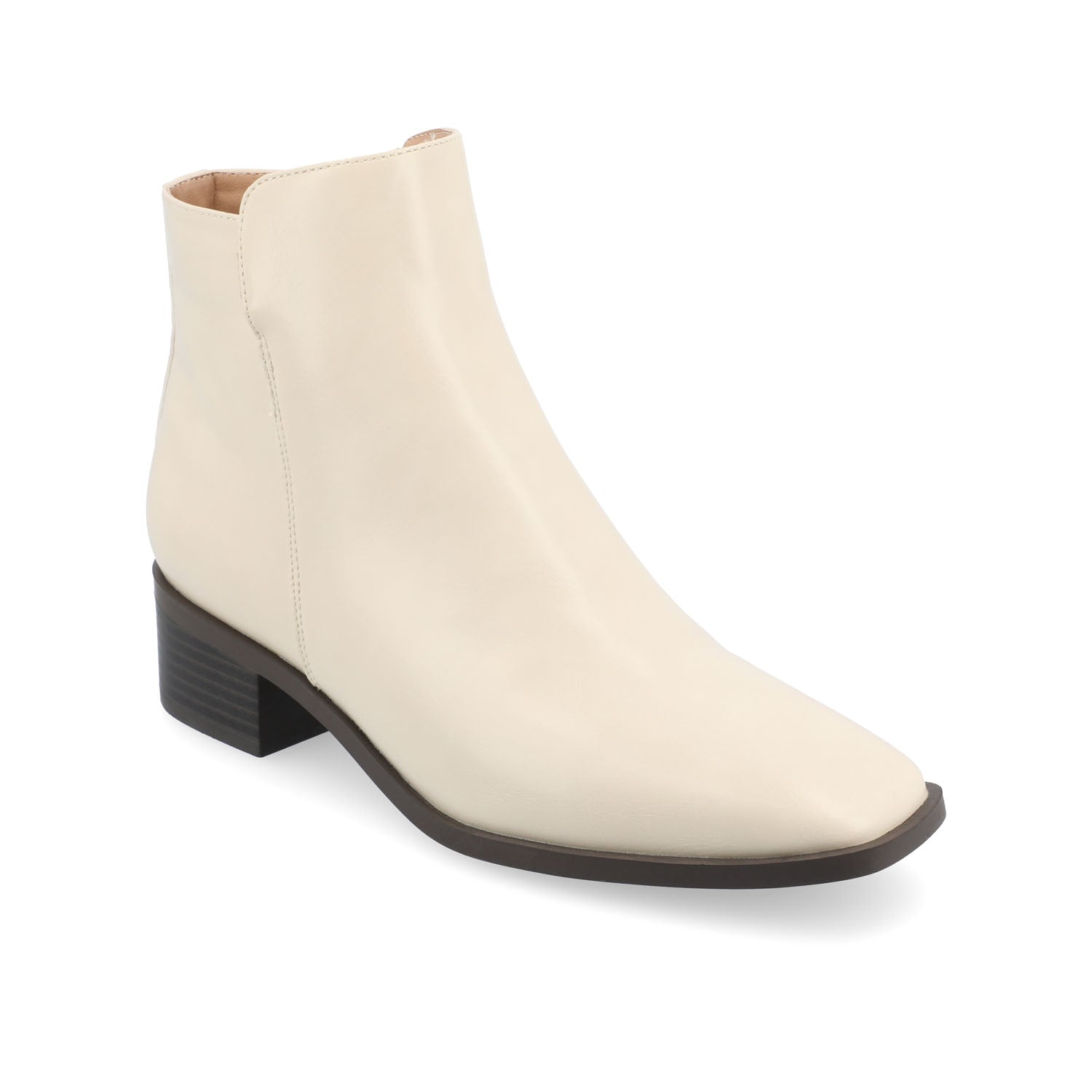 CAPPRI SQUARE-TOE BOOTIES IN VEGAN LEATHER - Off White PU