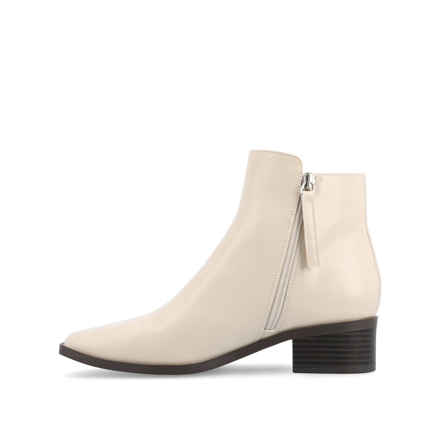 CAPPRI SQUARE TOE BOOTIES IN WIDE - Off White PU