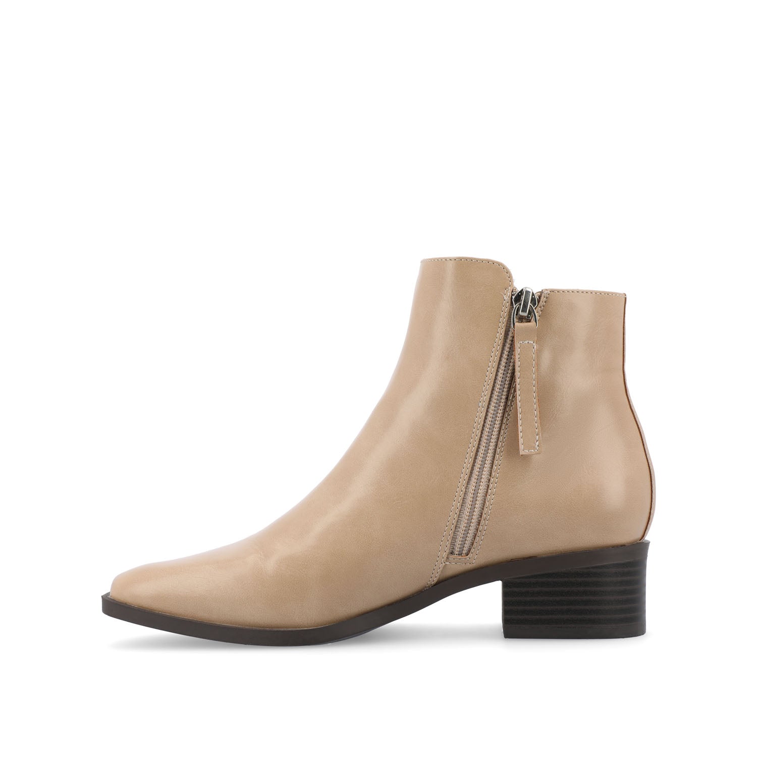 CAPPRI SQUARE-TOE BOOTIES IN VEGAN LEATHER - Tan PU