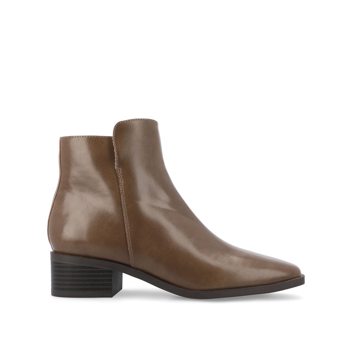 CAPPRI SQUARE-TOE BOOTIES IN VEGAN LEATHER - Taupe PU