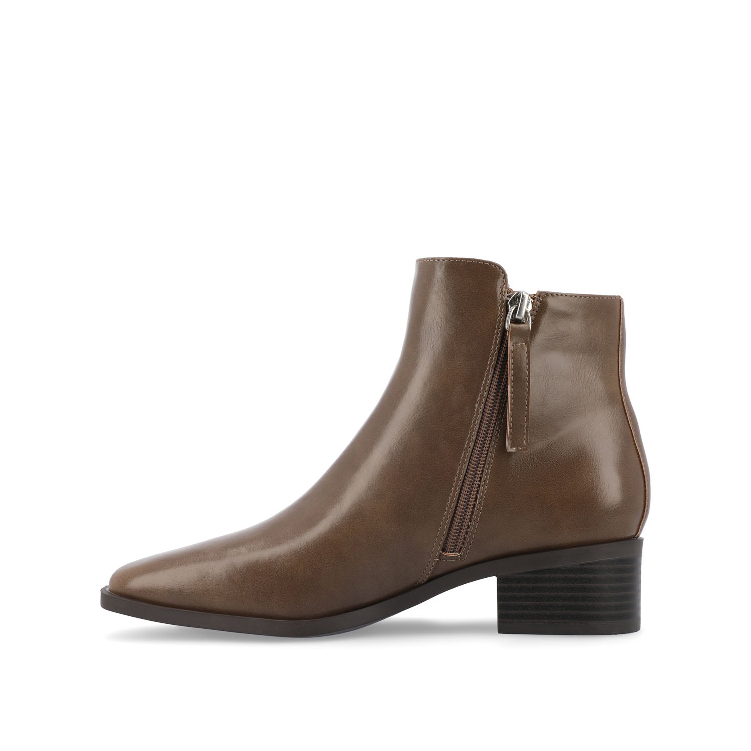 CAPPRI SQUARE-TOE BOOTIES IN VEGAN LEATHER - Taupe PU