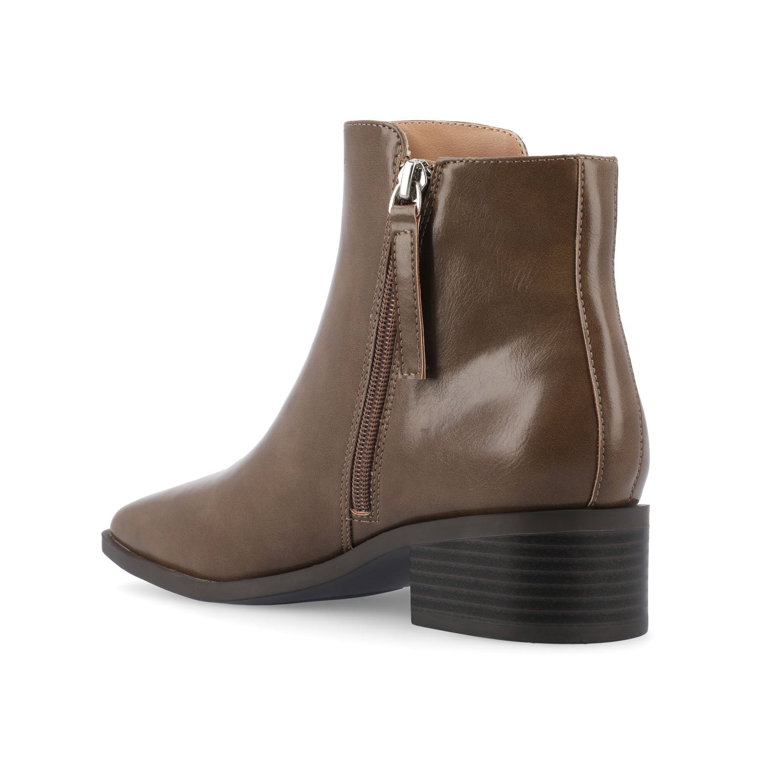 CAPPRI SQUARE TOE BOOTIES IN WIDE - Taupe PU