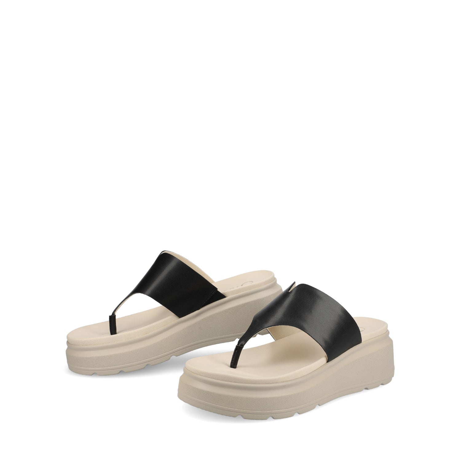 CARAH FLIP FLOP WEDGE SANDALS - Black