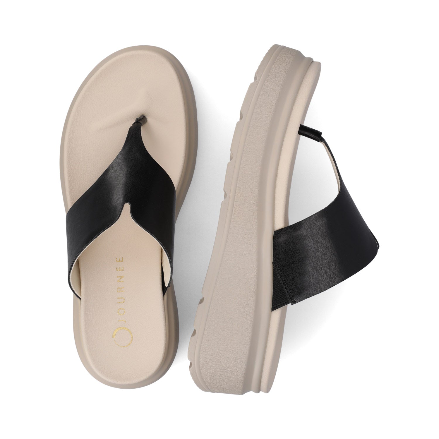 CARAH FLIP FLOP WEDGE SANDALS - Black
