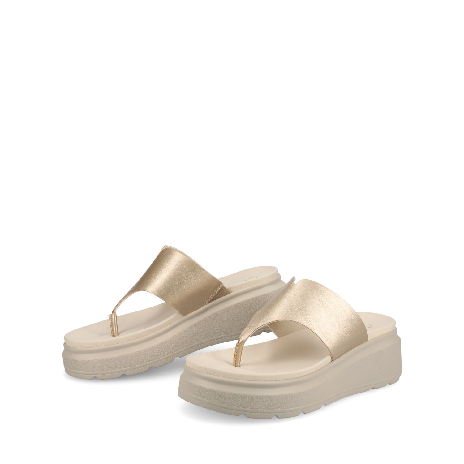 CARAH FLIP FLOP WEDGE SANDALS - Champagne