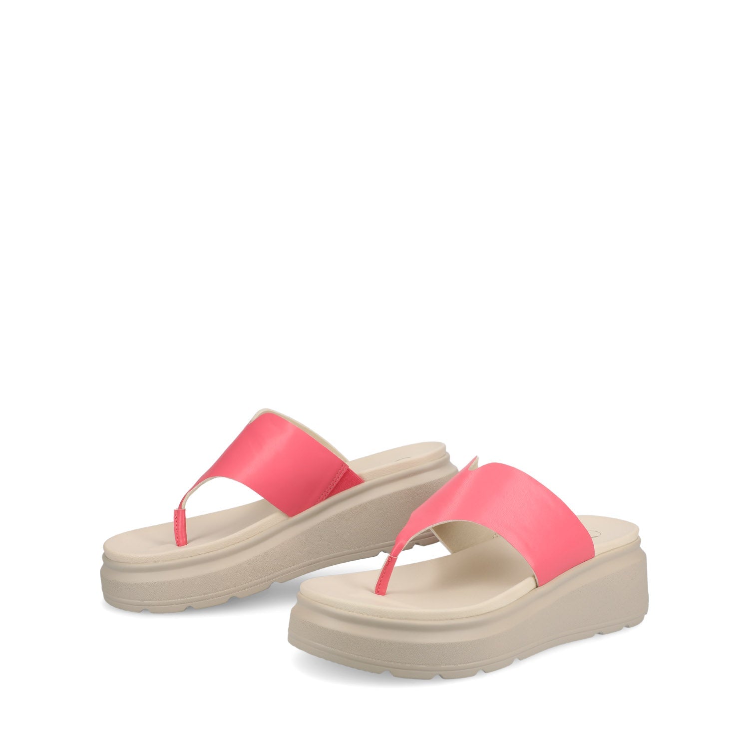 CARAH FLIP FLOP WEDGE SANDALS - Coral