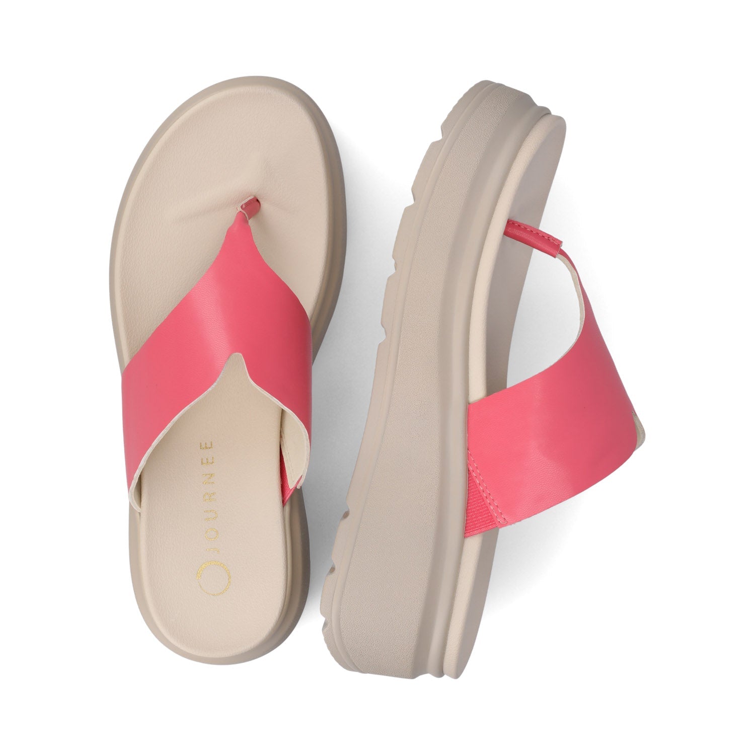 CARAH FLIP FLOP WEDGE SANDALS - Coral