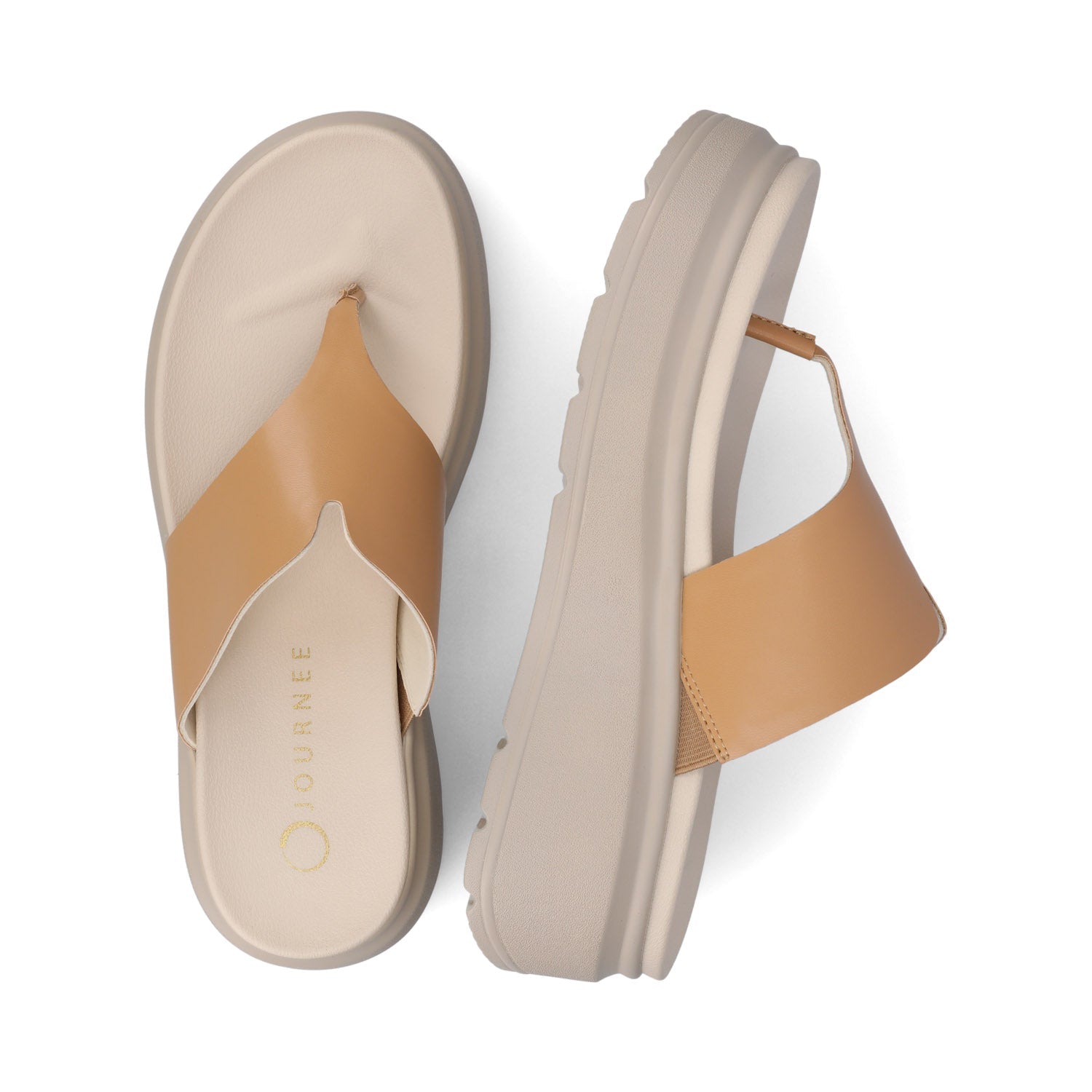 CARAH FLIP FLOP WEDGE SANDALS - Tan