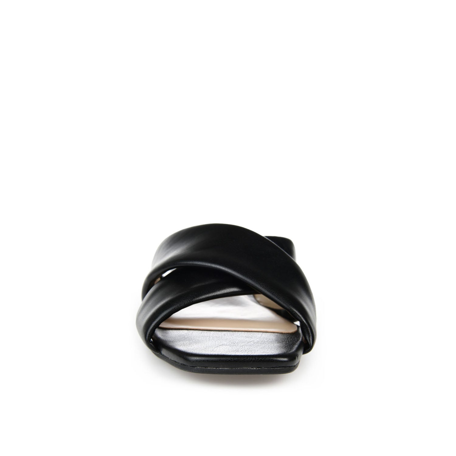 CARLOTTA SLIDE SANDALS IN VEGAN LEATHER - Black