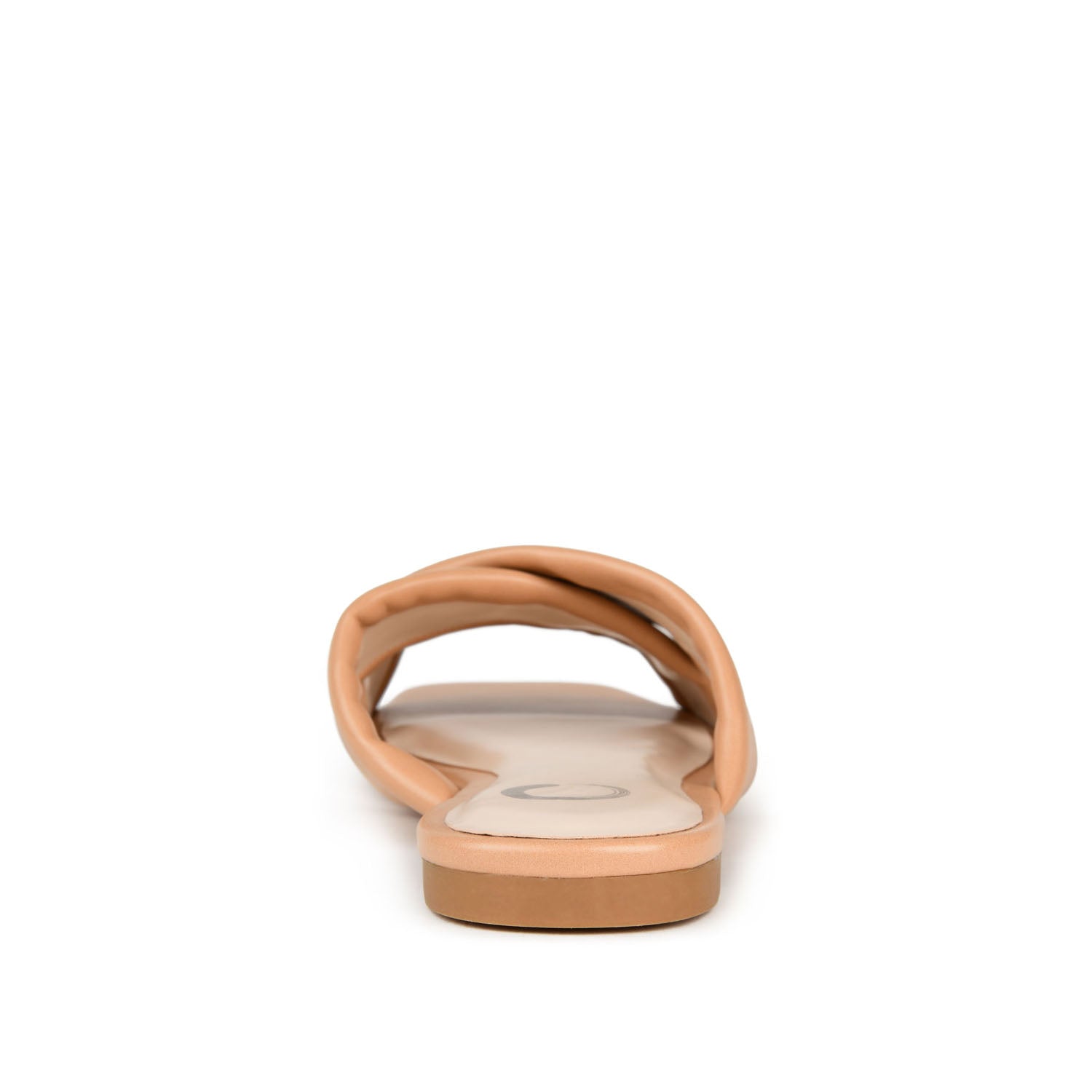 CARLOTTA SLIDE SANDALS IN VEGAN LEATHER - Tan