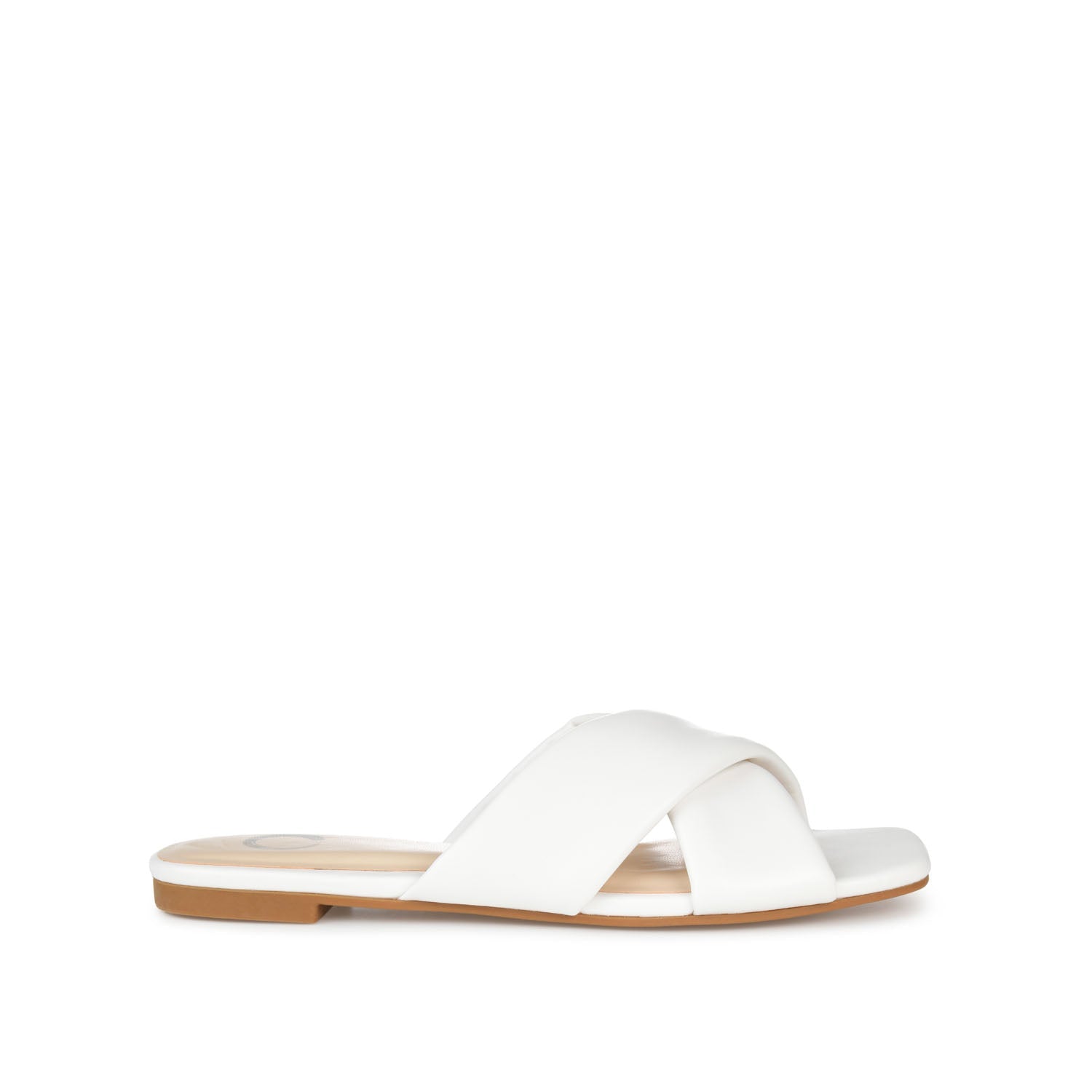CARLOTTA SLIDE SANDALS IN VEGAN LEATHER - White