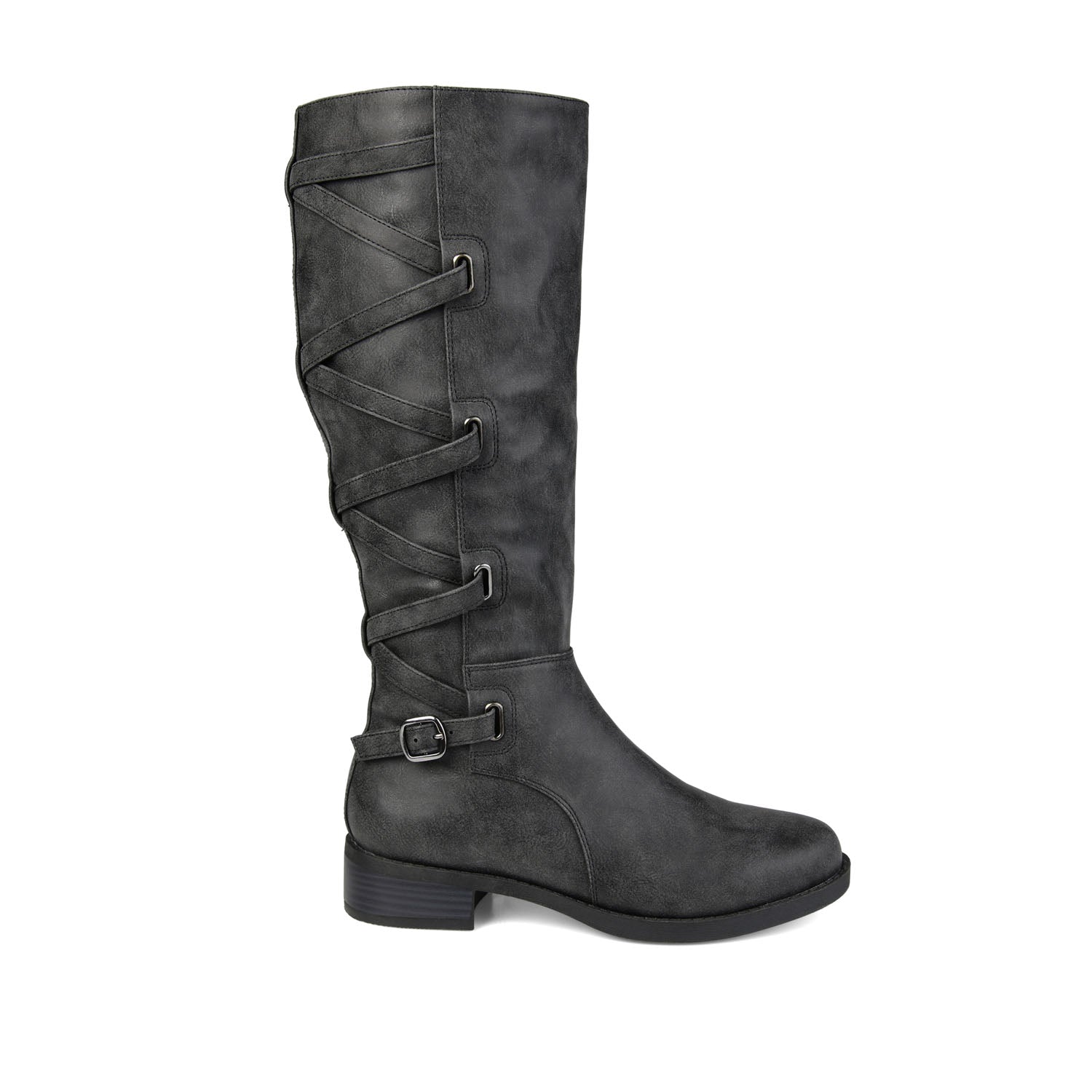 CARLY RIDING BOOTS IN VEGAN LEATHER - Black PU