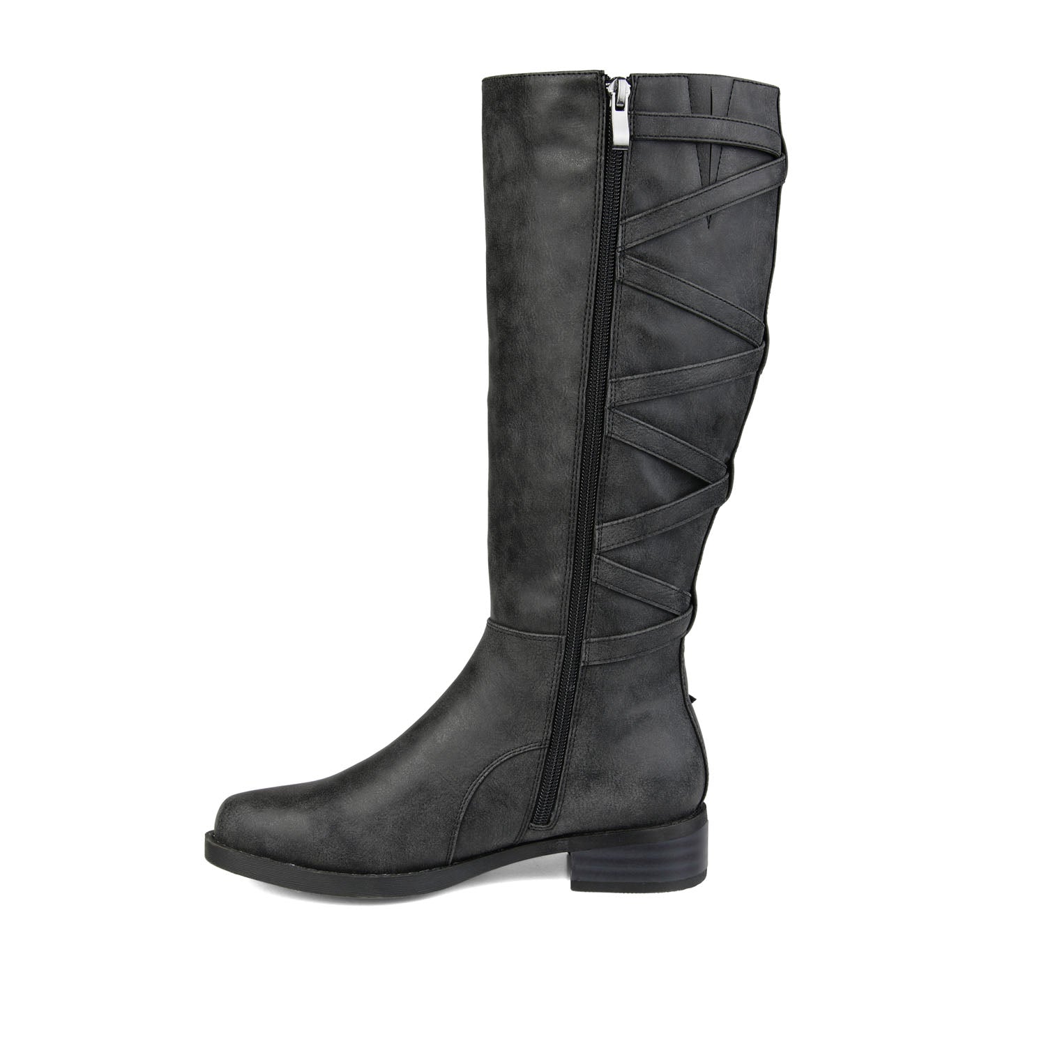 CARLY RIDING BOOTS IN VEGAN LEATHER - Black PU