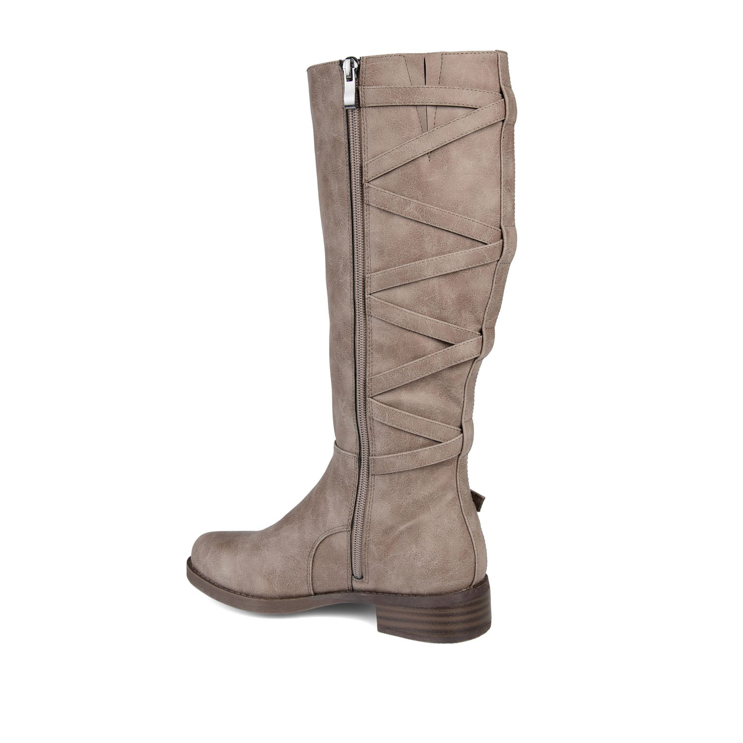 CARLY RIDING BOOTS IN VEGAN LEATHER - Taupe PU