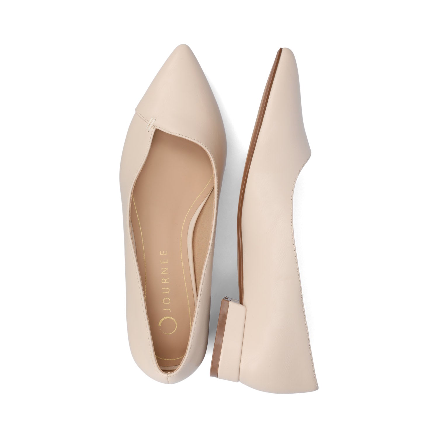 CARMIN SLIP ON DRESS FLATS IN WIDE - Bone PU