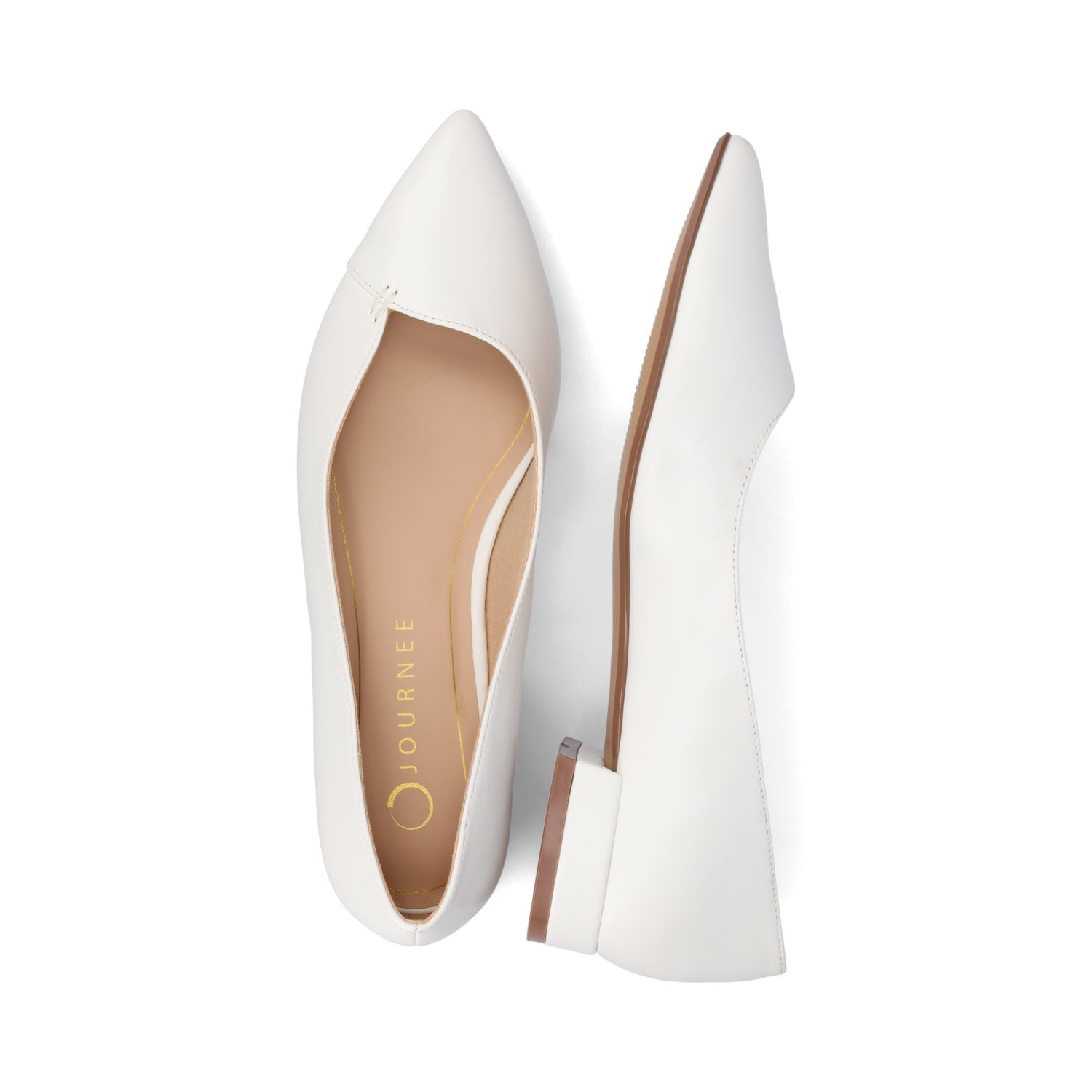 CARMIN SLIP ON DRESS FLATS - White PU