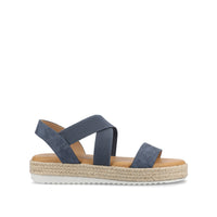 CAROLINE ESPADRILLE PLATFORM SANDALS - Denim