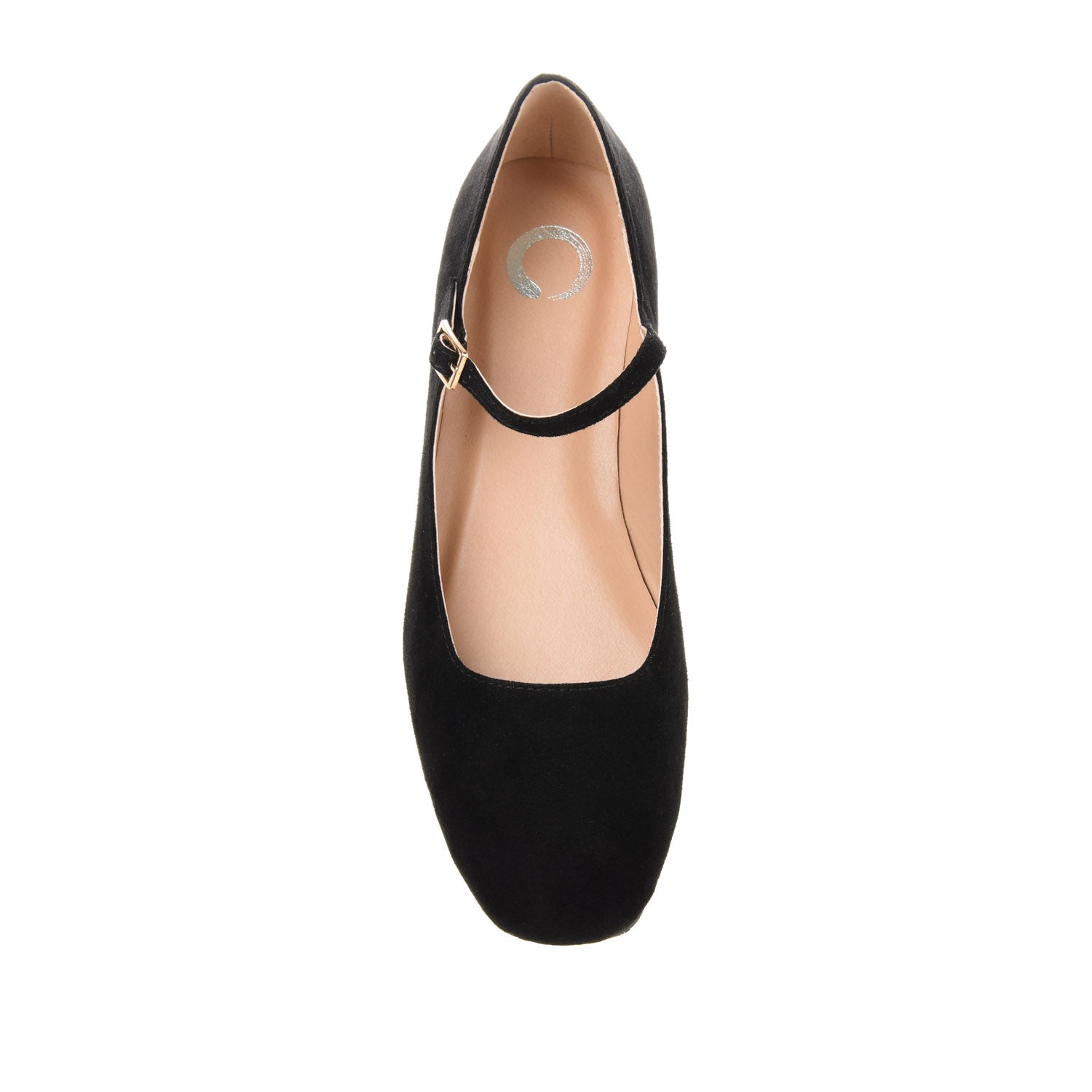 CARRIE FAUX SUEDE BALLET FLATS IN WIDE - Black Faux Suede