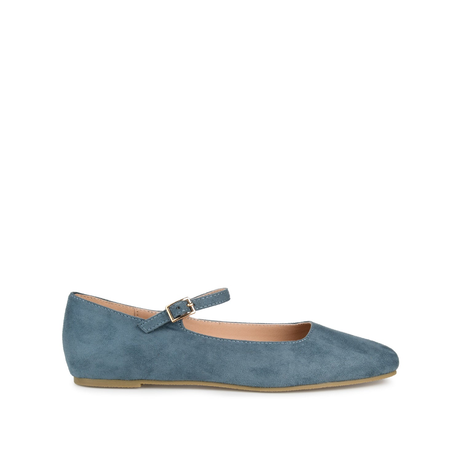 CARRIE FAUX SUEDE BALLET FLATS IN WIDE - Blue Faux Suede