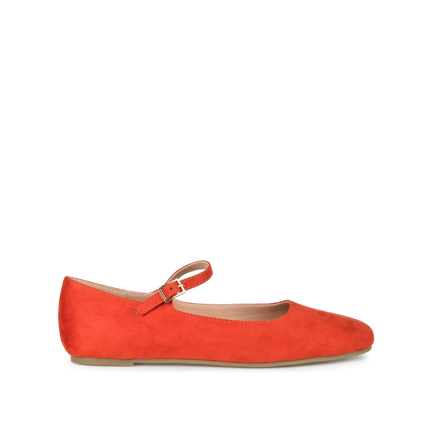 CARRIE FAUX SUEDE BALLET FLATS IN WIDE - Coral Faux Suede