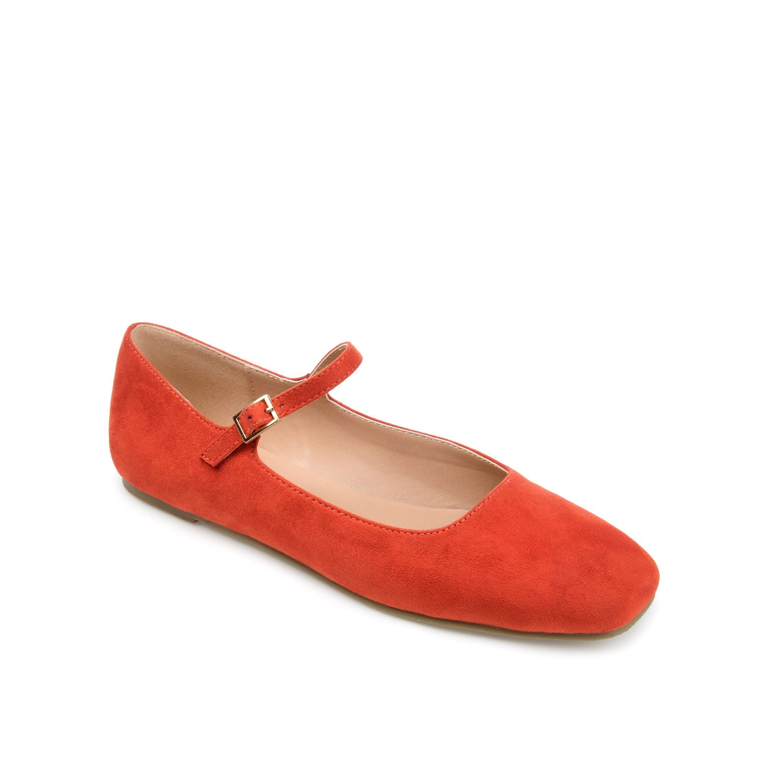 CARRIE FAUX SUEDE BALLET FLATS IN WIDE - Coral Faux Suede