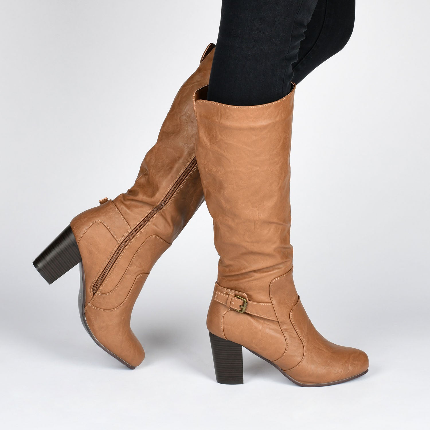 CARVER KNEE-HIGH BOOTS IN VEGAN LEATHER