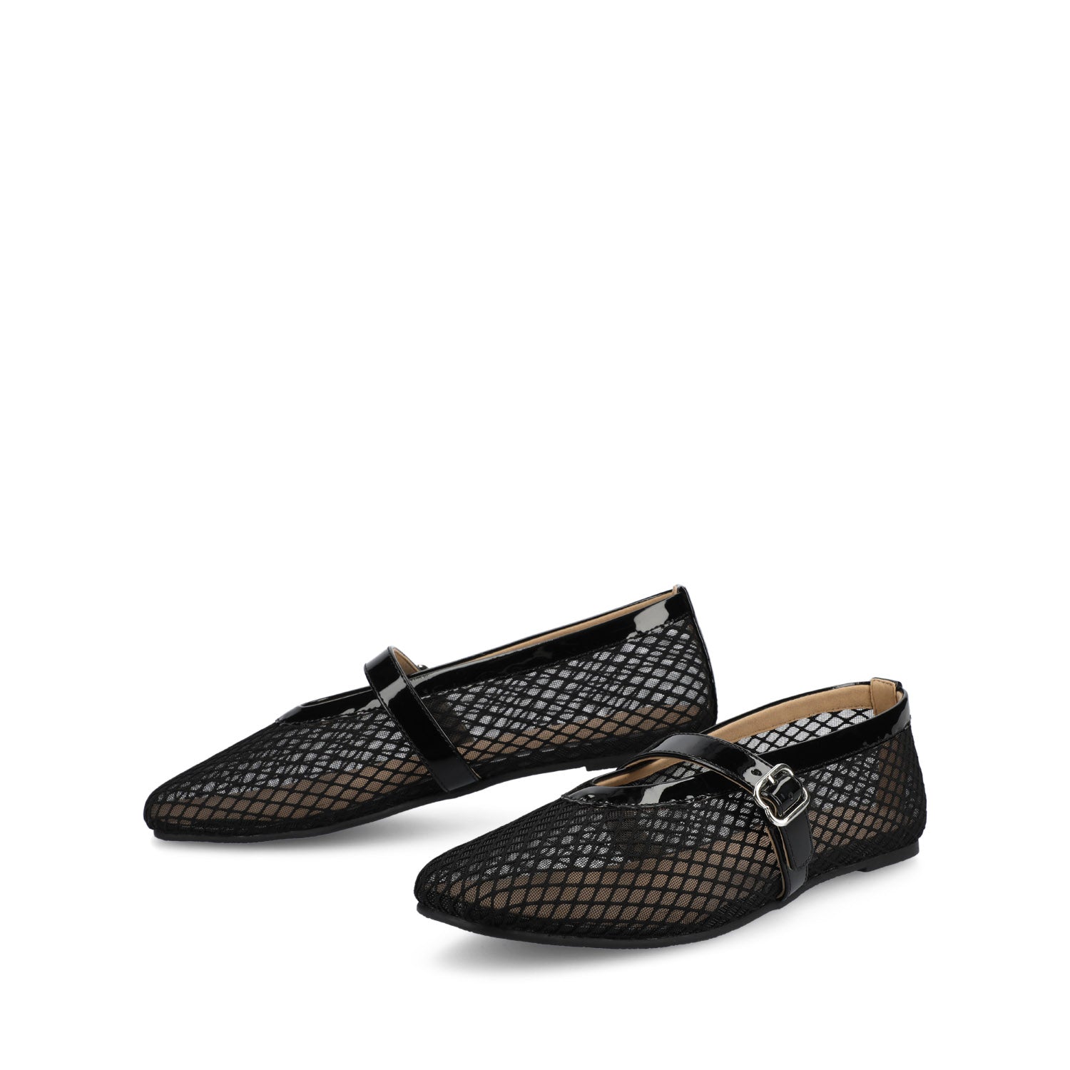 CASHA MARY JANE FLATS IN MESH - Black Mesh