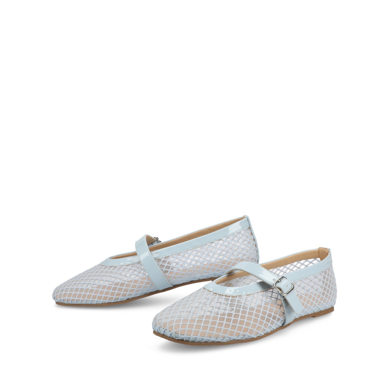 CASHA MARY JANE FLATS IN MESH - Light Blue Mesh