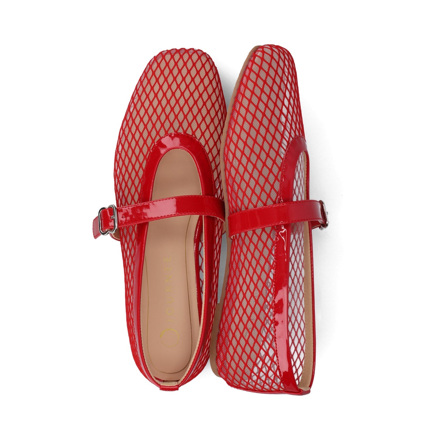 CASHA MARY JANE FLATS IN MESH - Red Mesh