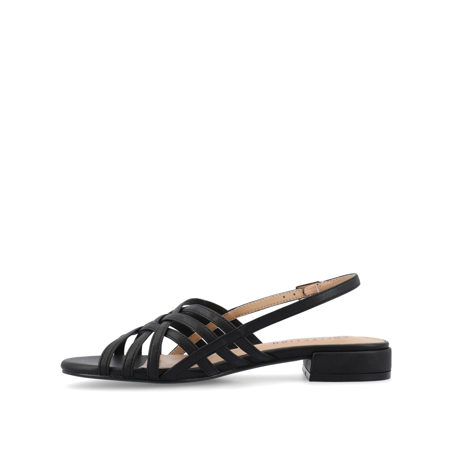 CASSANDRA STRAPPY SANDALS - Black PU