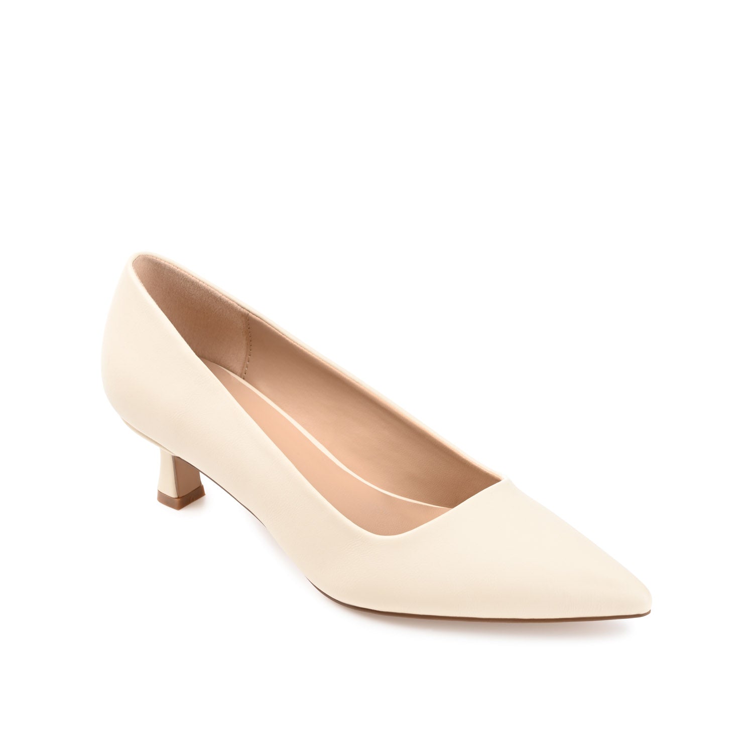 CELICA POINTED TOE KITTEN HEELS IN WIDE - Beige PU