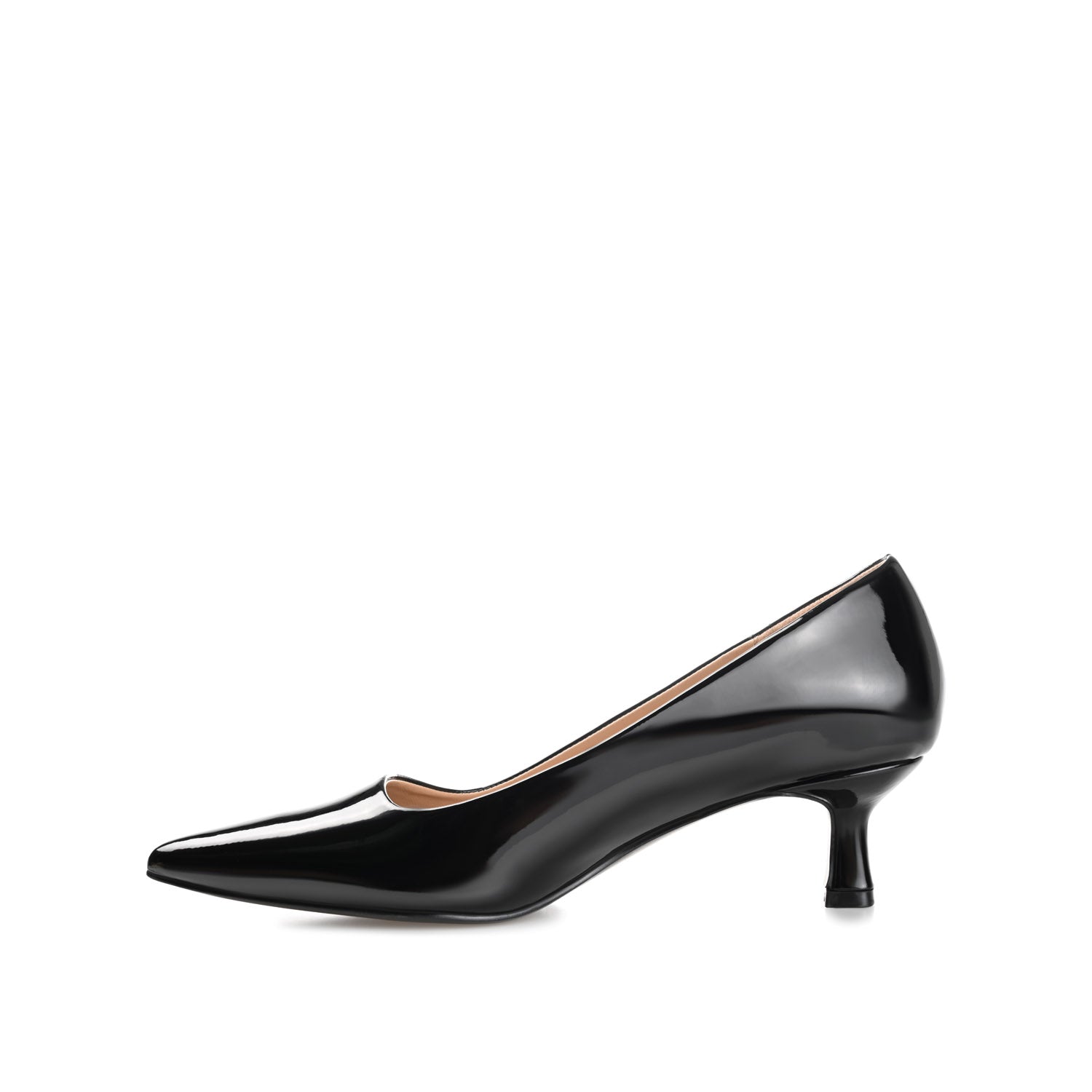 CELICA POINTED TOE KITTEN HEELS IN WIDE - Black Patent