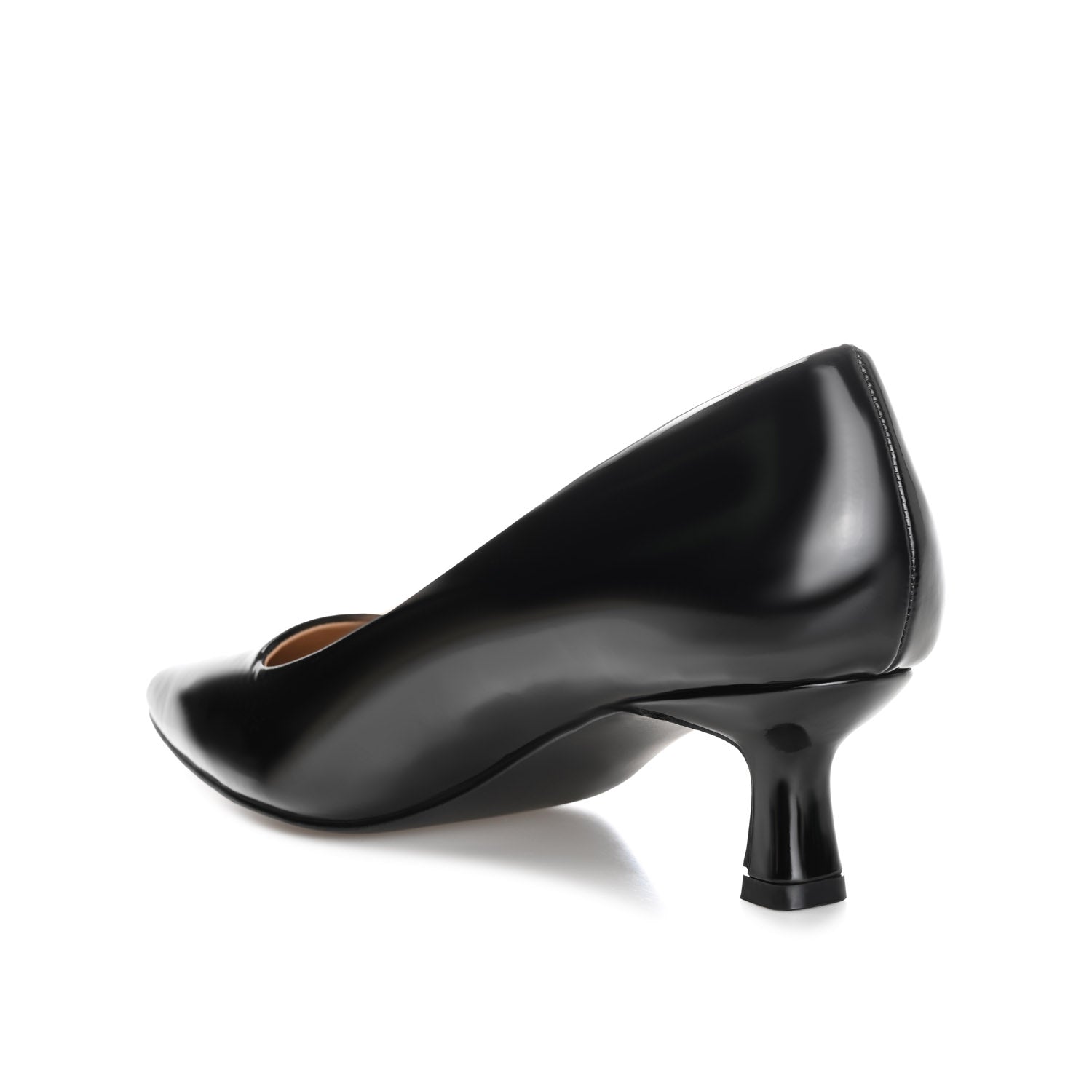 CELICA POINTED TOE KITTEN HEELS IN WIDE - Black Patent