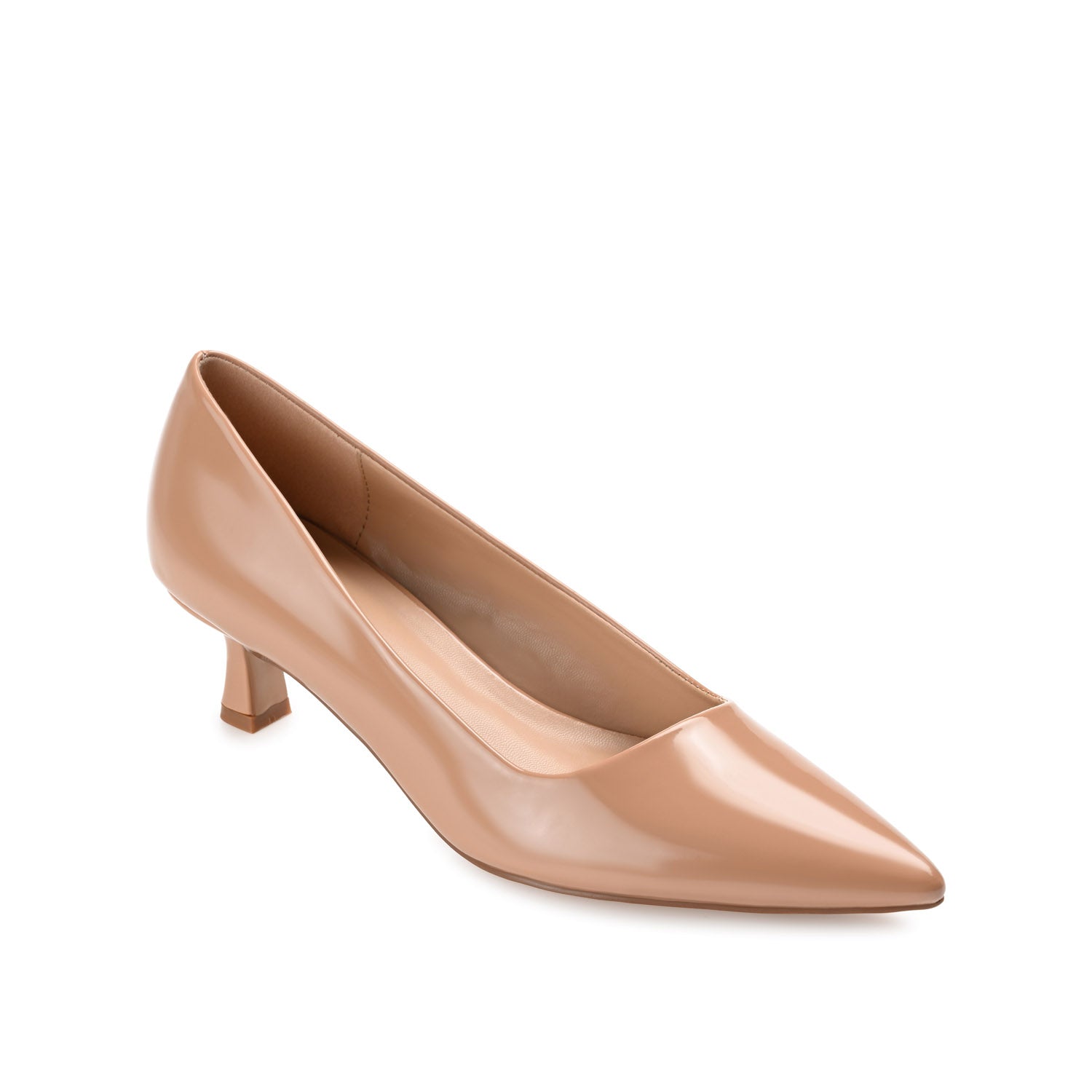 CELICA POINTED TOE KITTEN HEELS IN WIDE - Nude Patent