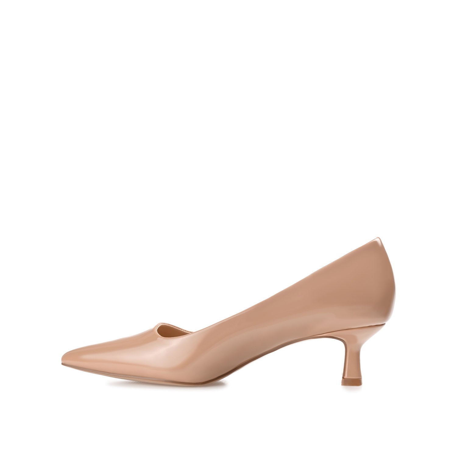 CELICA POINTED TOE KITTEN HEELS IN WIDE - Nude Patent