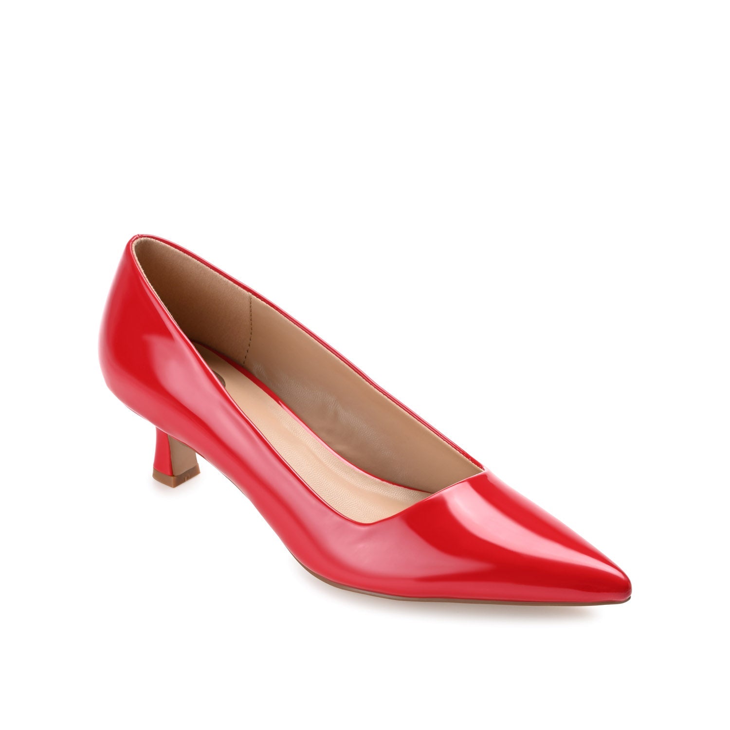 CELICA POINTED TOE KITTEN HEELS IN WIDE - Red Patent