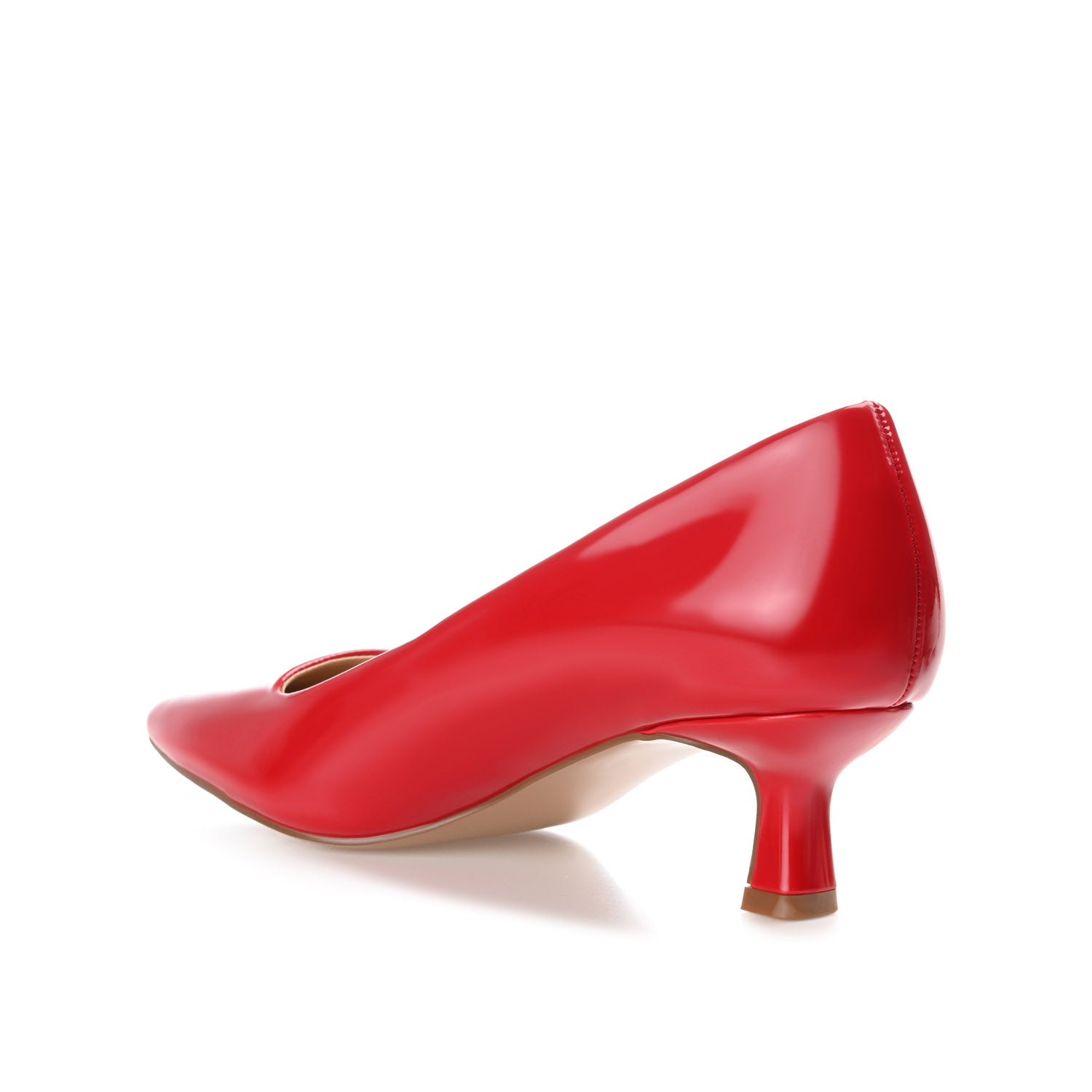 CELICA KITTEN HEELS IN VEGAN LEATHER - Red Patent