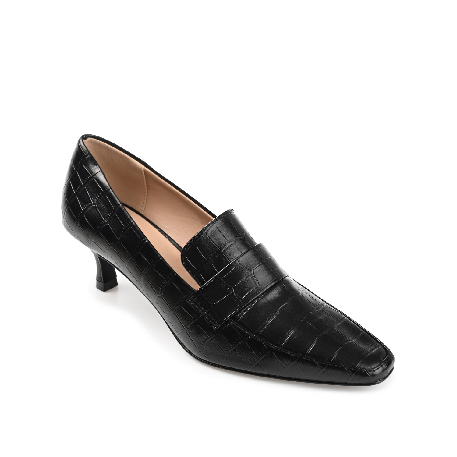 CELINA KITTEN HEEL LOAFERS IN WIDE - Black