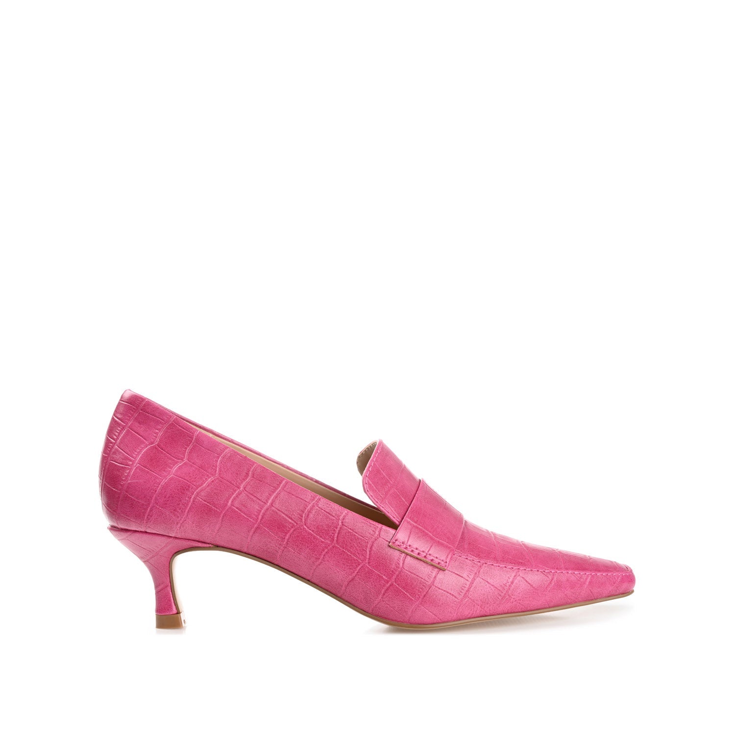 CELINA KITTEN HEEL LOAFERS IN WIDE - Fuchsia