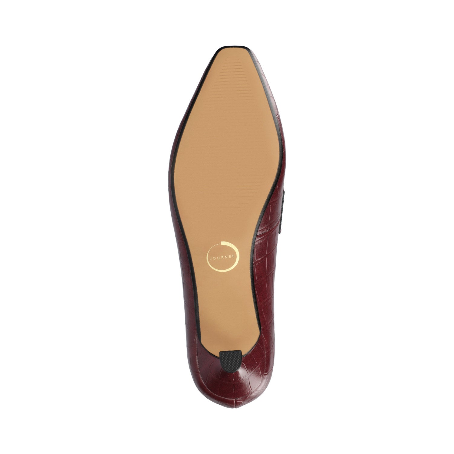 CELINA KITTEN LOAFER HEELS IN CROCO STATEMENT WIDE
