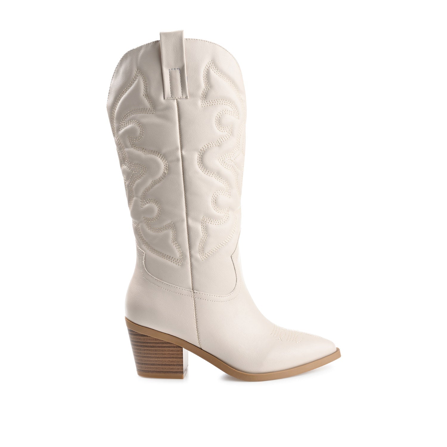 CHANTRY COWGIRL BOOTS IN VEGAN LEATHER - Beige PU