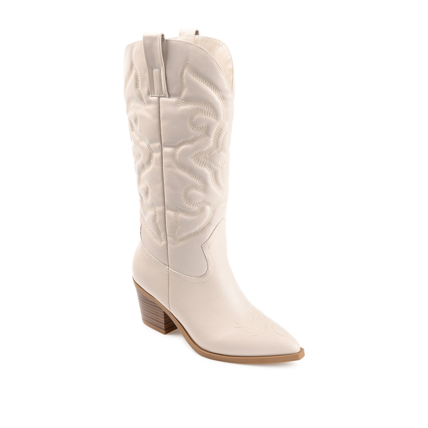 CHANTRY COWGIRL BOOTS IN VEGAN LEATHER - Beige PU