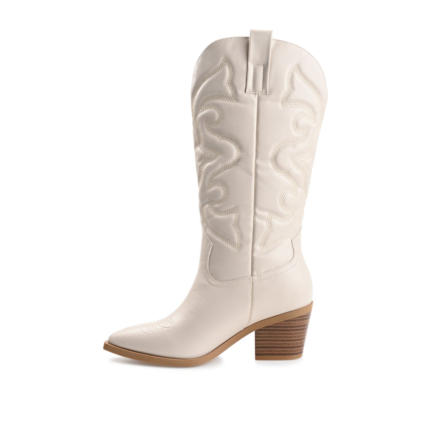 CHANTRY COWGIRL BOOTS IN VEGAN LEATHER - Beige PU