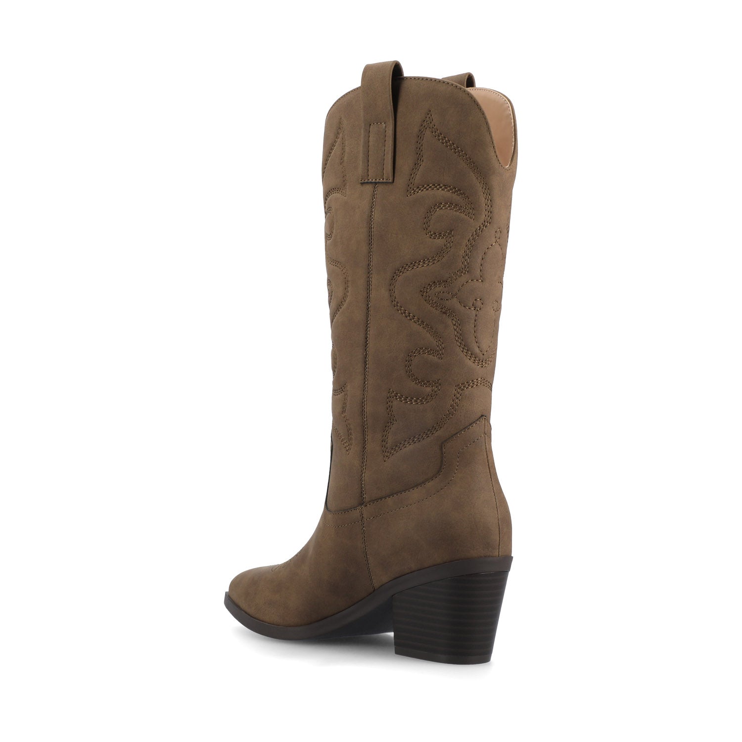 CHANTRY COWGIRL VEGAN LEATHER BOOTS IN WIDE CALF