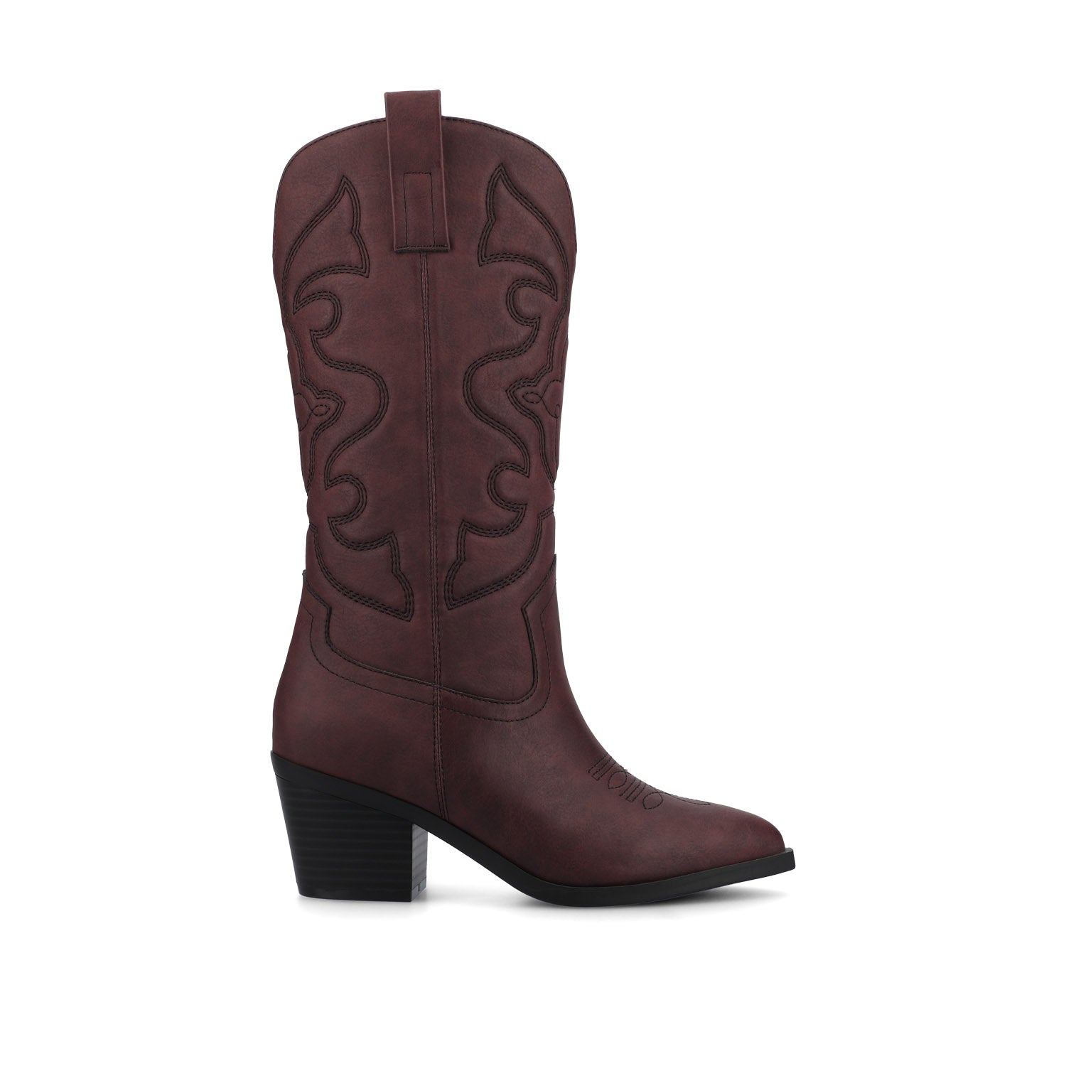 CHANTRY COWGIRL VEGAN LEATHER BOOTS IN WIDE CALF