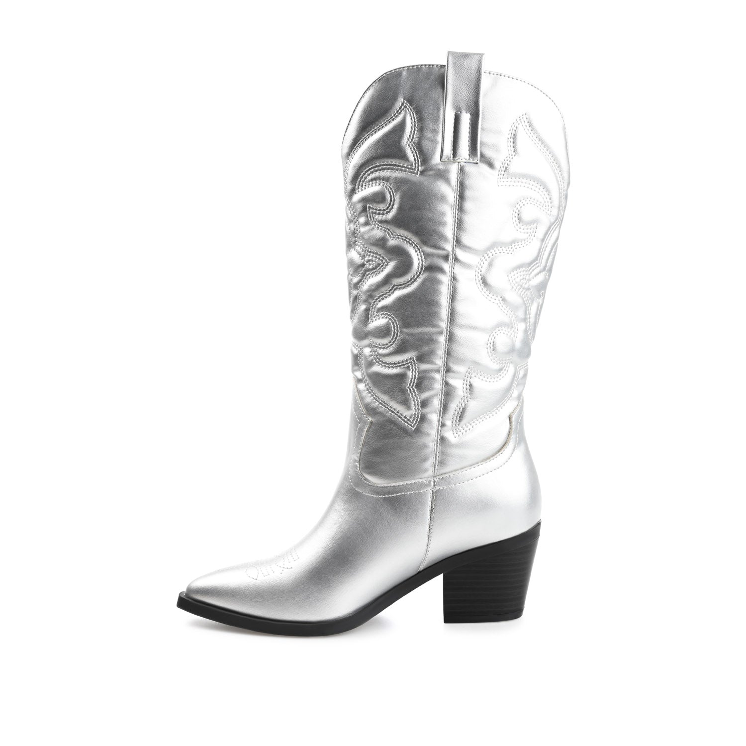 CHANTRY COWGIRL BOOTS IN VEGAN LEATHER - Silver PU